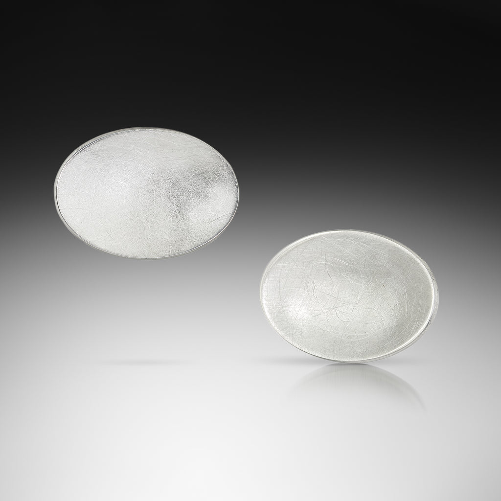 Simple Cupped Oval Earrings, Out of stock